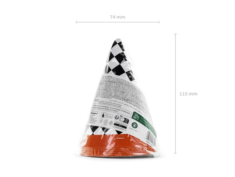 Race Feesthoedjes 16cm 6st van Partydeco koop je bij Partywinkel