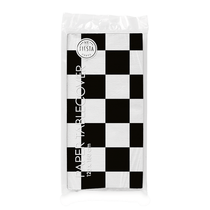 Race Tafelkleed Zwart Wit 1,2m van WeFiesta koop je bij Partywinkel