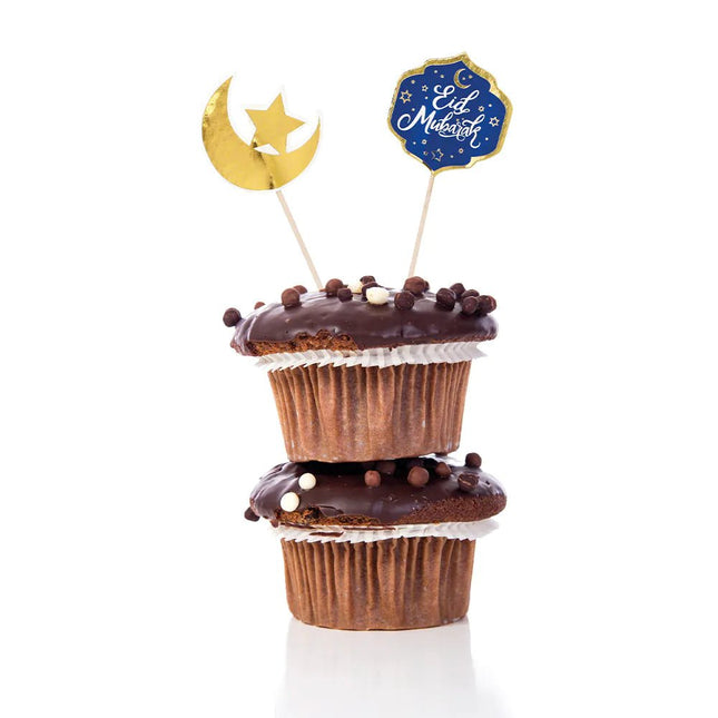 Ramadan Cocktailprikkers Eid Mubarak 12cm 12st van Boland koop je bij Partywinkel