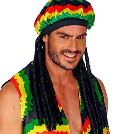 Rasta Muts Gekleurd Met Dreadlocks van Widmann koop je bij Partywinkel