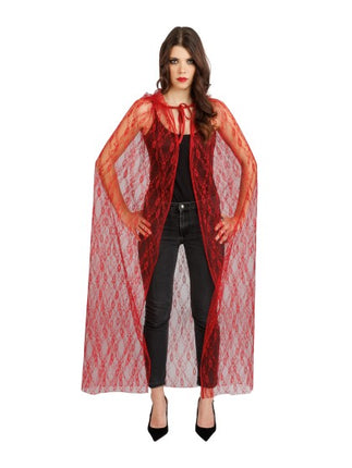Red Lace Cape with Hood