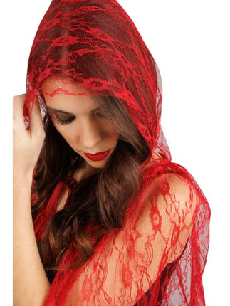 Red Lace Cape with Hood
