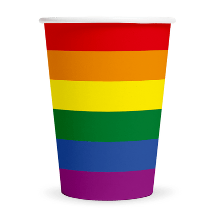 Regenboog Bekers Gestreept 210ml 8st van WeFiesta koop je bij Partywinkel