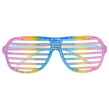 Regenboog Bril Gesptreept Glitters van Boland koop je bij Partywinkel