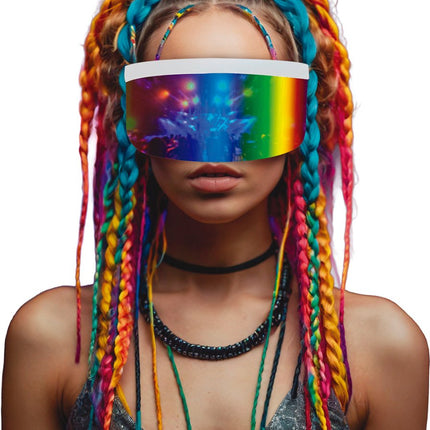 Regenboog Bril Wit Futuristisch van Fiestas Guirca koop je bij Partywinkel