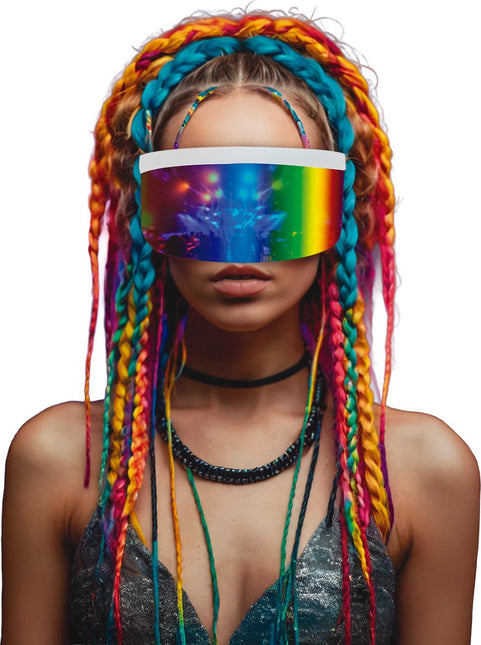 Regenboog Bril Wit Futuristisch van Fiestas Guirca koop je bij Partywinkel