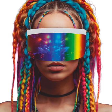 Regenboog Bril Wit Futuristisch van Fiestas Guirca koop je bij Partywinkel