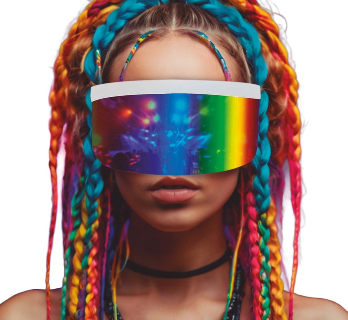 Regenboog Bril Wit Futuristisch van Fiestas Guirca koop je bij Partywinkel