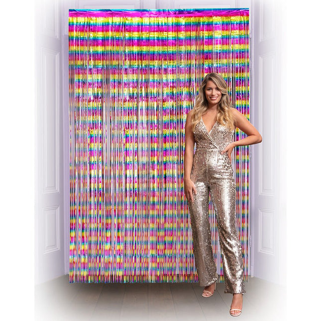 Regenboog Deurgordijn Metallic 2m van Boland koop je bij Partywinkel