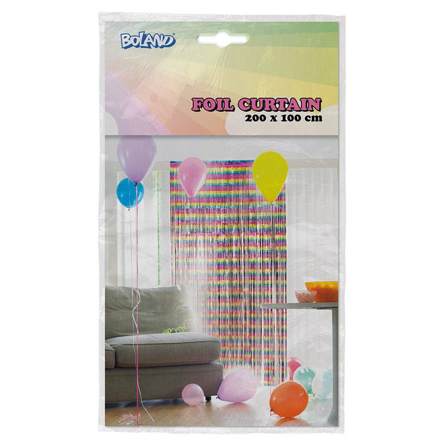 Regenboog Deurgordijn Metallic 2m van Boland koop je bij Partywinkel