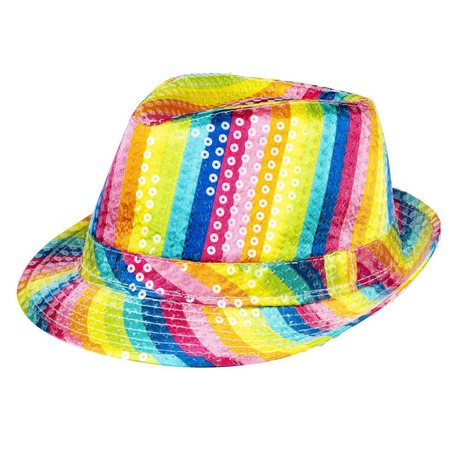Regenboog Hoed Pailletten van Boland koop je bij Partywinkel