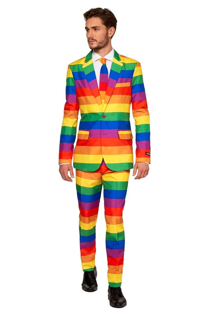 Regenboog Pak Heren Suitmeister van Suitmeister koop je bij Partywinkel
