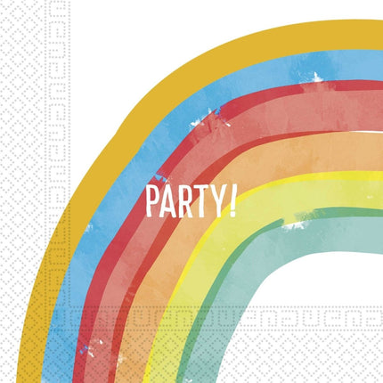 Regenboog Party Servetten 33cm 20st van Procos koop je bij Partywinkel