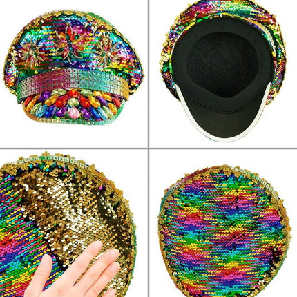 Regenboog Pet Pailletten van Widmann koop je bij Partywinkel