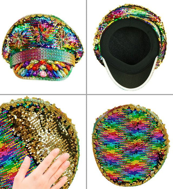 Regenboog Pet Pailletten van Widmann koop je bij Partywinkel