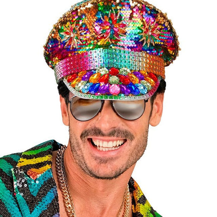 Regenboog Pet Pailletten van Widmann koop je bij Partywinkel
