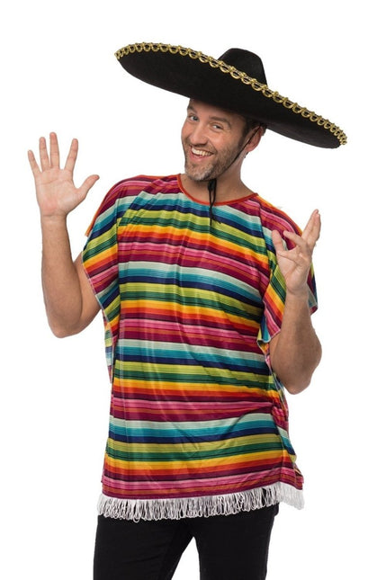Regenboog Poncho Polyester van Partychimp koop je bij Partywinkel