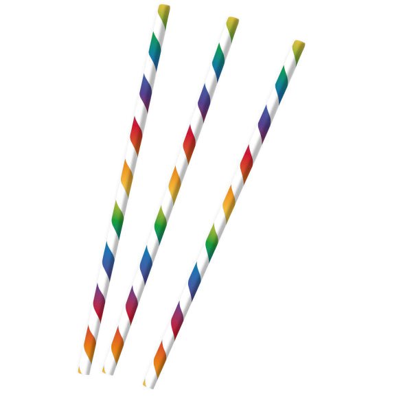 Regenboog Rietjes 19,7cm 12st van Riethmueller koop je bij Partywinkel