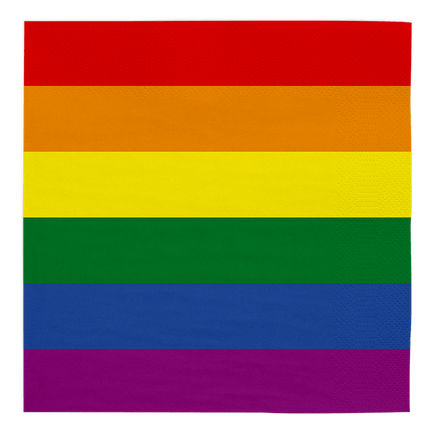 Regenboog Servetten 3 Laags Gestreept 33cm 20st van WeFiesta koop je bij Partywinkel