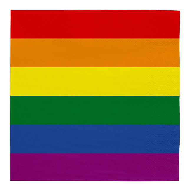 Regenboog Servetten 3 Laags Gestreept 33cm 20st van WeFiesta koop je bij Partywinkel