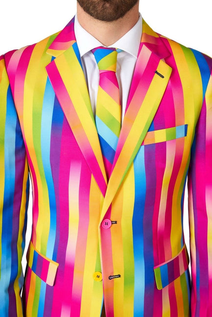 Regenboog Strepen Pak Heren OppoSuits van OppoSuits koop je bij Partywinkel