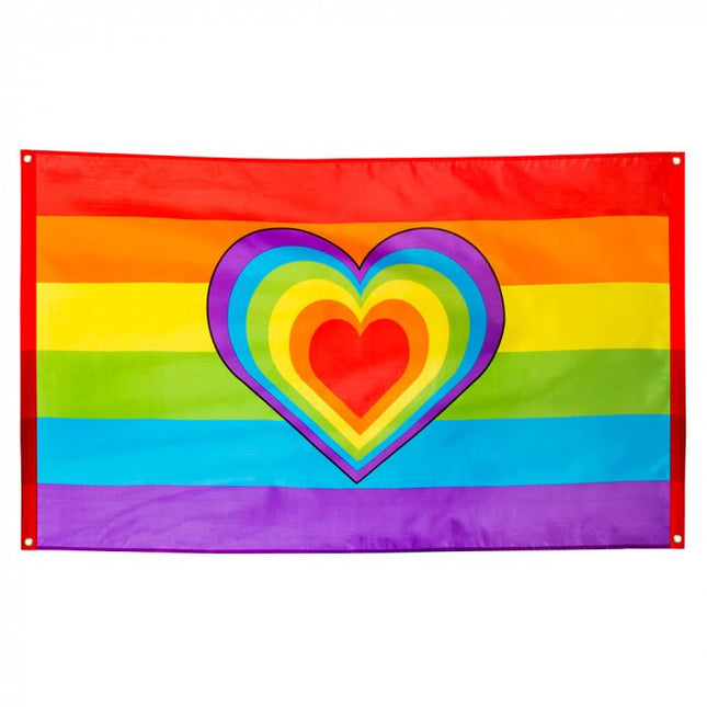 Regenboogvlag 1,5m van Boland koop je bij Partywinkel