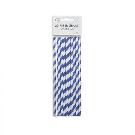 Rietjes Blauw Gestreept 19cm 20st van WeFiesta koop je bij Partywinkel