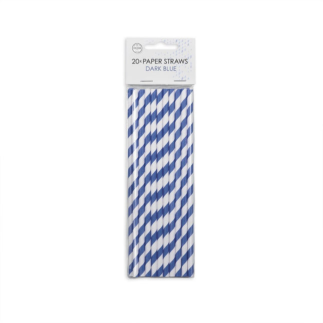 Rietjes Blauw Gestreept 19cm 20st van WeFiesta koop je bij Partywinkel