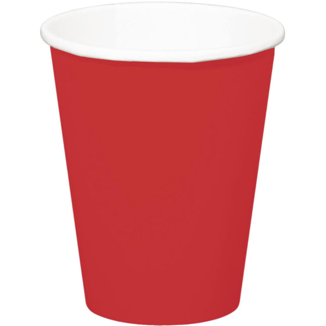 Rode Bekers Karton 350ml 8st van Folat koop je bij Partywinkel