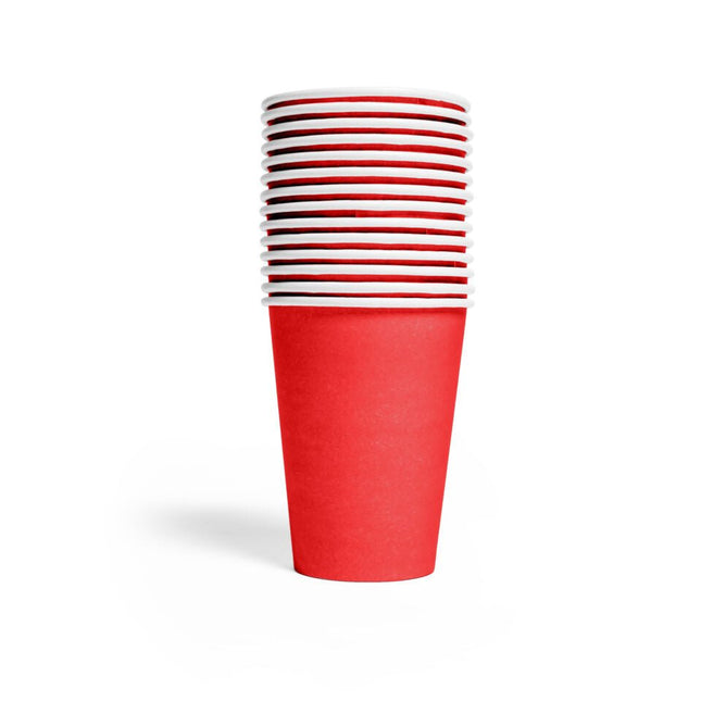 Rode Bekers Papier 210ml 14st van WeFiesta koop je bij Partywinkel