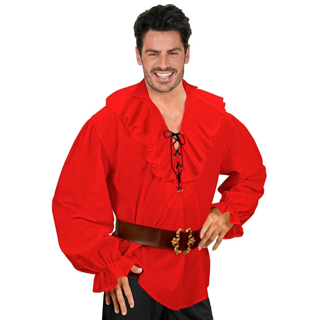 Rode Blouse Heren Piraten/Renaissance van Widmann koop je bij Partywinkel