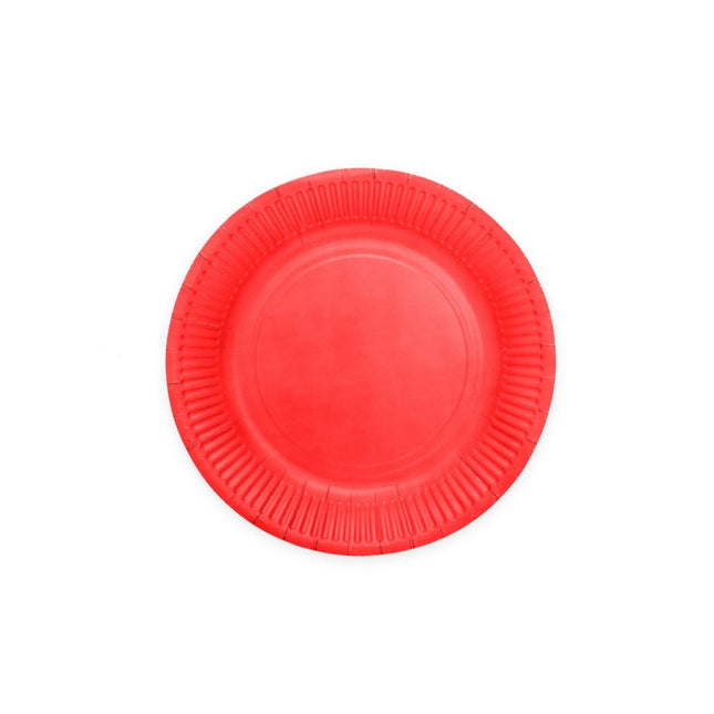 Rode Borden Papier 18cm 8st van WeFiesta koop je bij Partywinkel