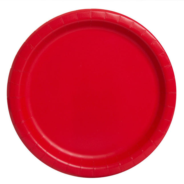 Rode Borden Rond 17,5cm 8st van Unique koop je bij Partywinkel