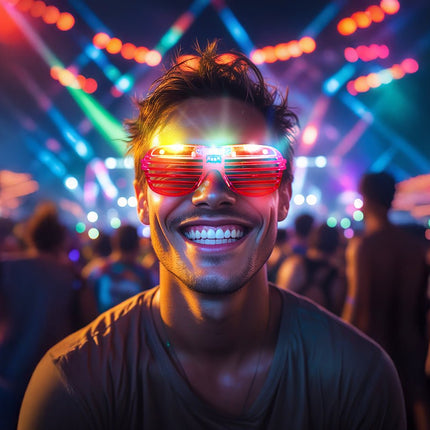 Rode Bril Met Licht van Fiestas Guirca koop je bij Partywinkel