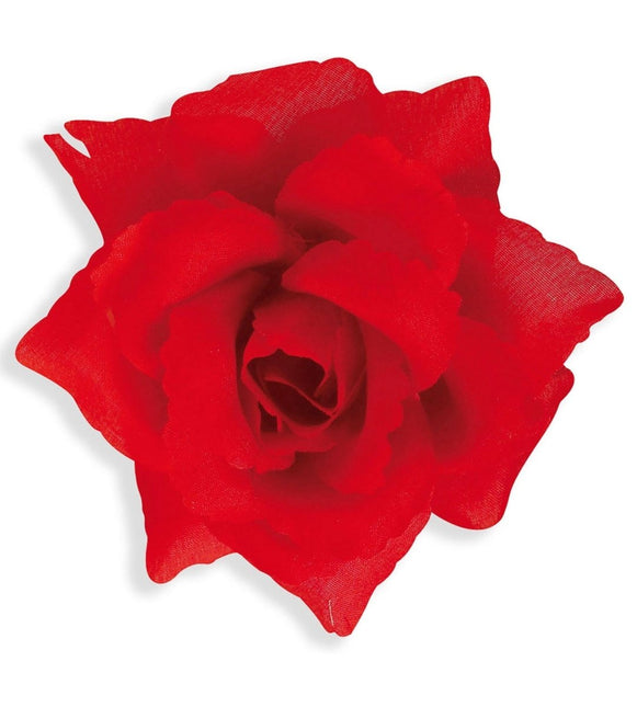 Rode Broche Roos 10cm van Widmann koop je bij Partywinkel
