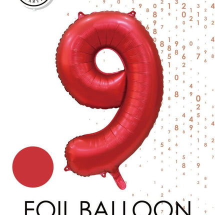 Rode Cijfer Ballon 9 Jaar Glans 86cm van WeFiesta koop je bij Partywinkel