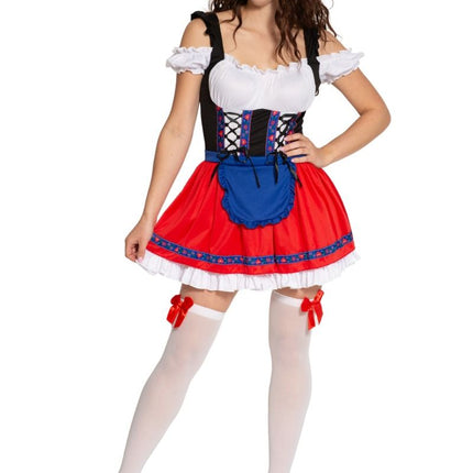 Rode Dirndl Jurk Oktoberfest Anna van Partychimp koop je bij Partywinkel