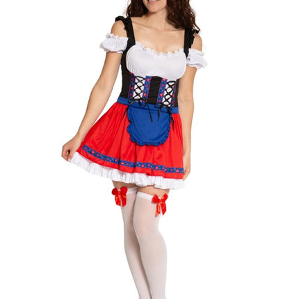 Rode Dirndl Jurk Oktoberfest Anna van Partychimp koop je bij Partywinkel