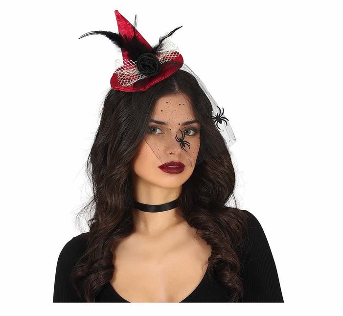 Rode Halloween Haarband Heksenhoedje van Fiestas Guirca koop je bij Partywinkel