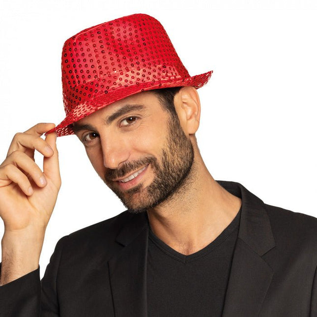Rode Hoed Glitter van Boland koop je bij Partywinkel