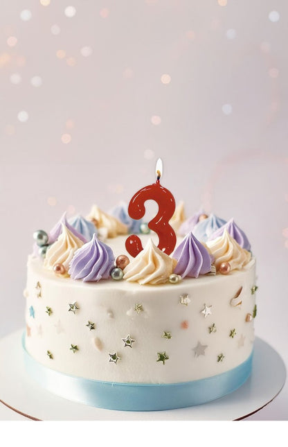 Rode Kaars 3 Jaar 5,5cm van Fiestas Guirca koop je bij Partywinkel