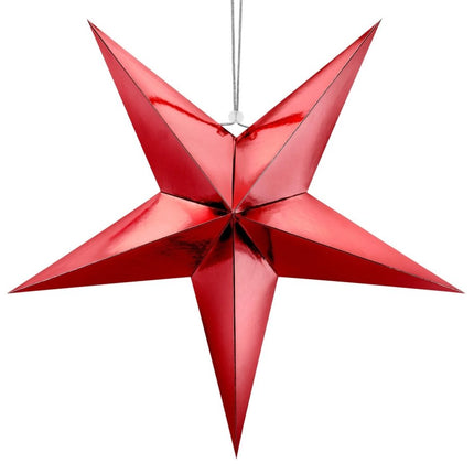 Rode Lampion Ster 70cm van Partydeco koop je bij Partywinkel