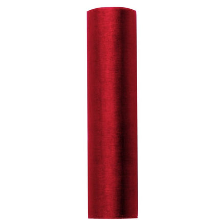 Rode Organza Stof 16cm 9m van Partydeco koop je bij Partywinkel