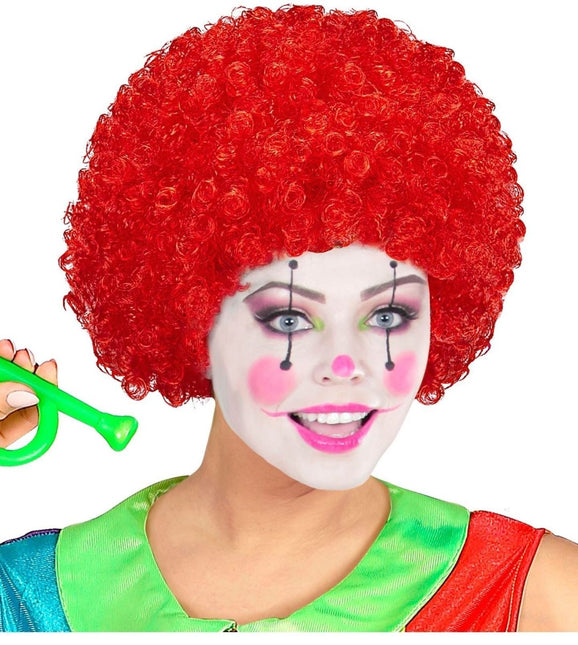 Rode Pruik Clown Krullen van Widmann koop je bij Partywinkel