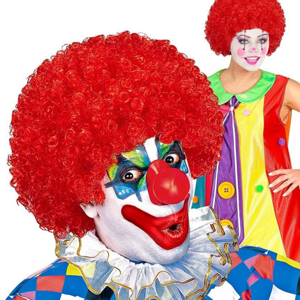 Rode Pruik Clown Krullen van Widmann koop je bij Partywinkel