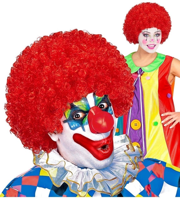 Rode Pruik Clown Krullen van Widmann koop je bij Partywinkel