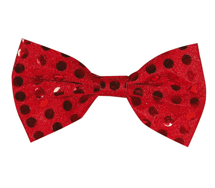 Rode Strik Pailletten 11cm van Fiestas Guirca koop je bij Partywinkel