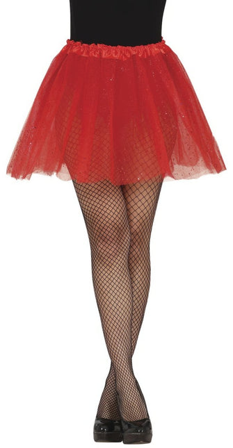 Rode Tutu Dames Glitter 40cm van Fiestas Guirca koop je bij Partywinkel