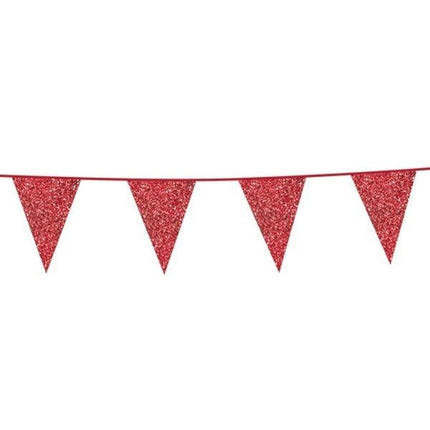 Rode Vlaggenlijn Glitter 6m van WeFiesta koop je bij Partywinkel