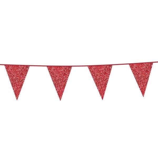 Rode Vlaggenlijn Glitter 6m van WeFiesta koop je bij Partywinkel
